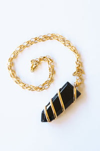 Obsidian Spiral Point Necklace | Shop Coco Rose Boutique Beach & Resort Wear