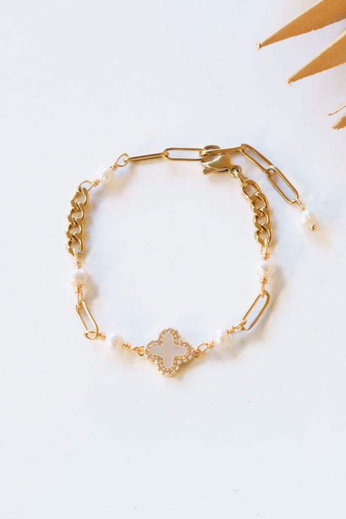 Pearl Clover Charm Bracelet | Shop Coco Rose Boutique Beach & Resort Wear