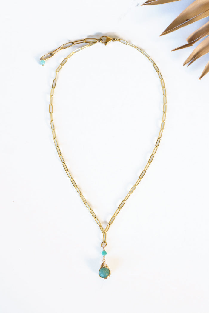Sea Glass Drop Necklace | Shop Coco Rose Boutique Beach & Resort Wear