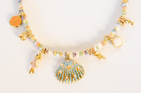 Heishi Bead Scallop Charm Necklace | Shop Bali Queen