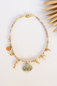 Heishi Bead Scallop Charm Necklace | Shop Bali Queen