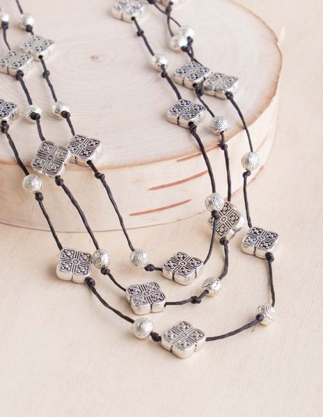 Triple Strand Quatrafoil Alloy Necklace | Shop Bali Queen