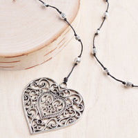 Filigree Heart Alloy Necklace | Shop Coco Rose Boutique Beach & Resort Wear