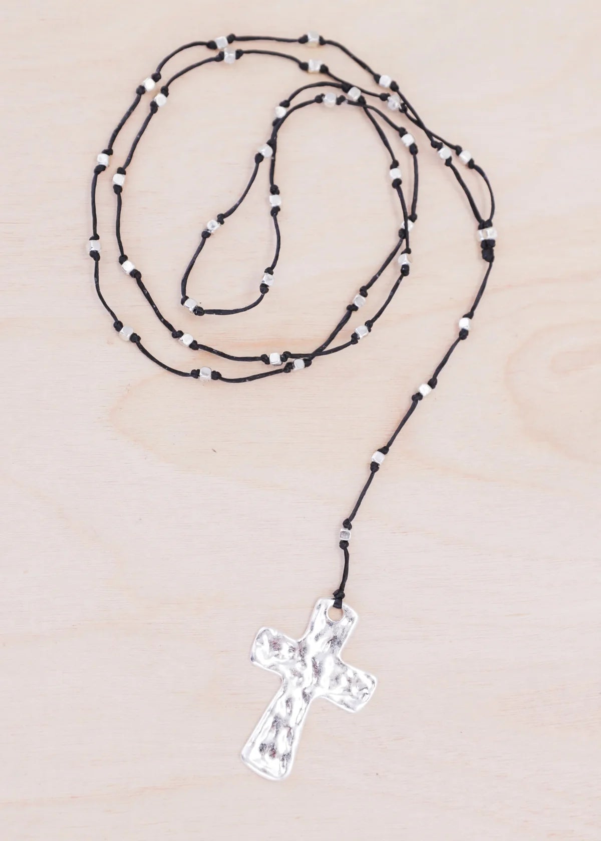 Hammered Cross Alloy Necklace | Shop Coco Rose Boutique Beach & Resort Wear
