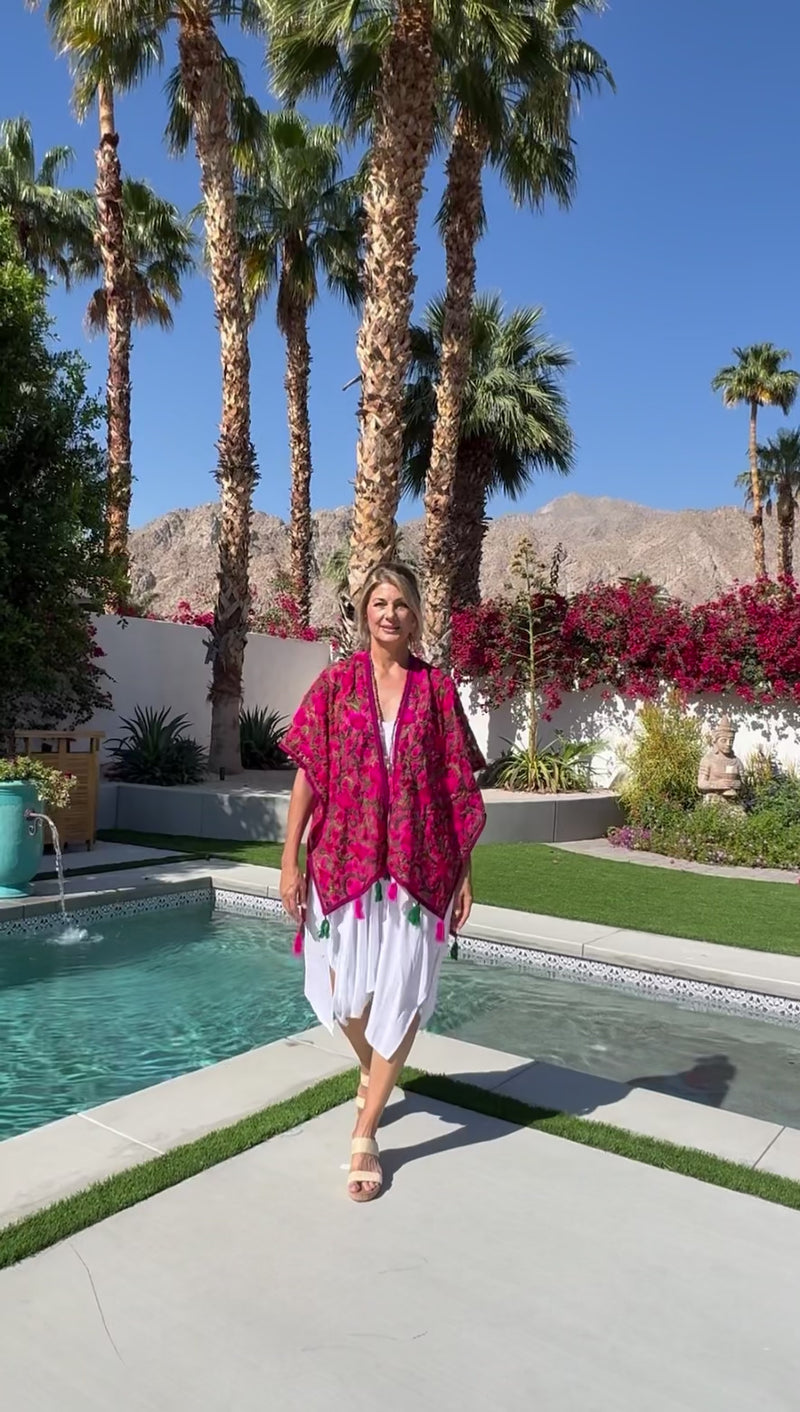 Boho Blossom Midi Kimono