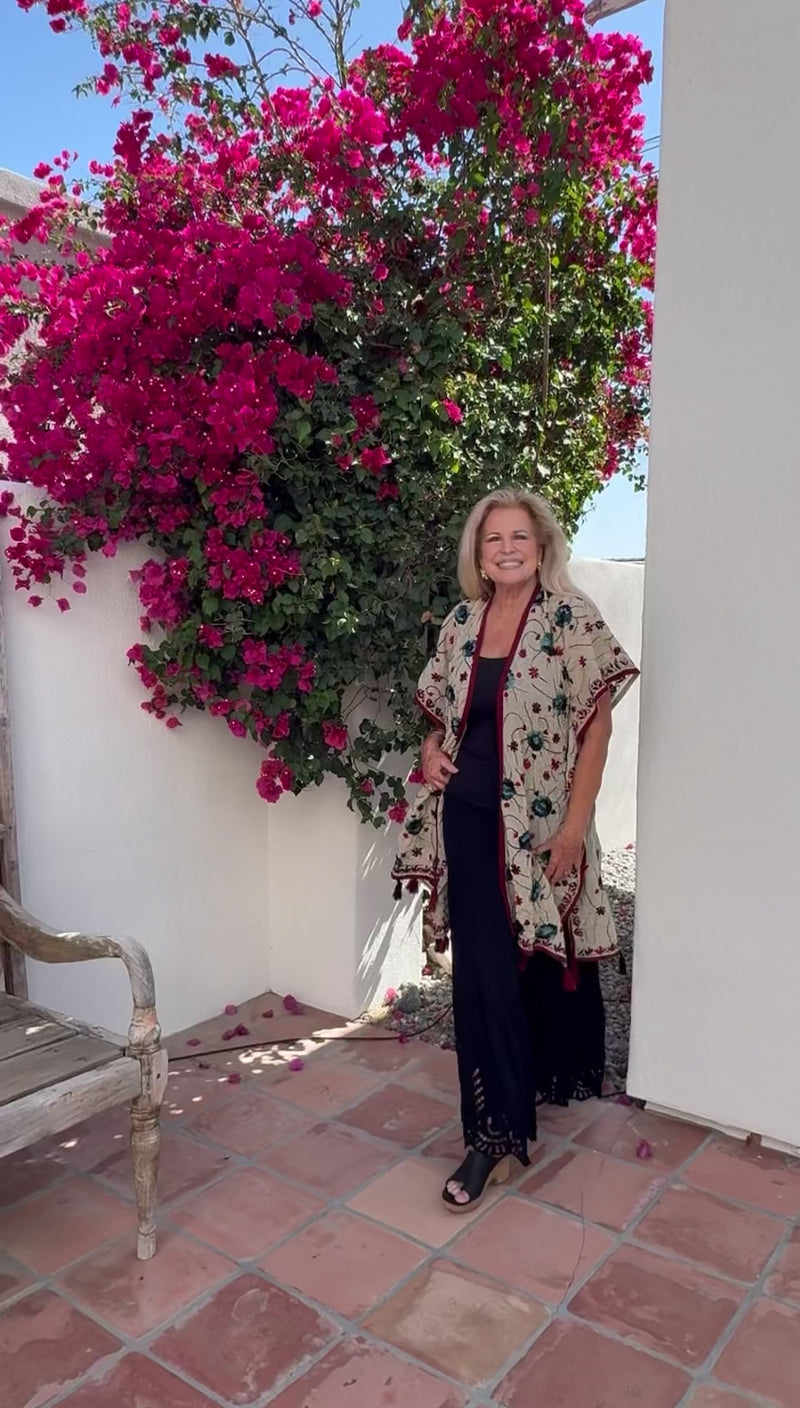 Boho Blossom Long Kimono