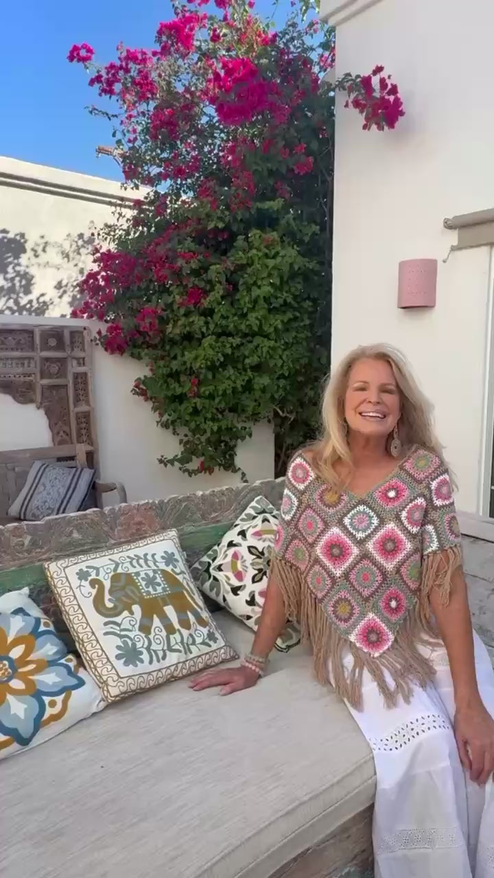 Flower Power Crochet Poncho