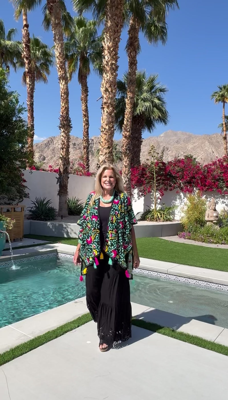 Boho Blossom Midi Kimono