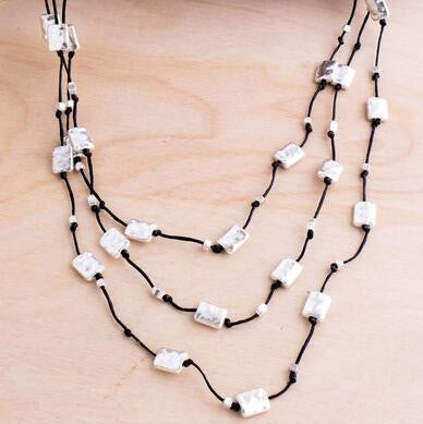 Triple Strand Rectangle Alloy Necklace | Shop Bali Queen