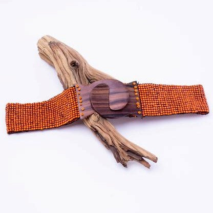 Solid Beaded Stretch Belt