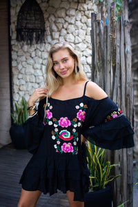 Bali Queen, Coco Rose, Resort Wear, pool Wear, bathing suit coverup, summer, summer style, boutique, bali, travel, boho style, Sienna, embroidery, Mexican style, Spanish style, fall fashion, trending fall