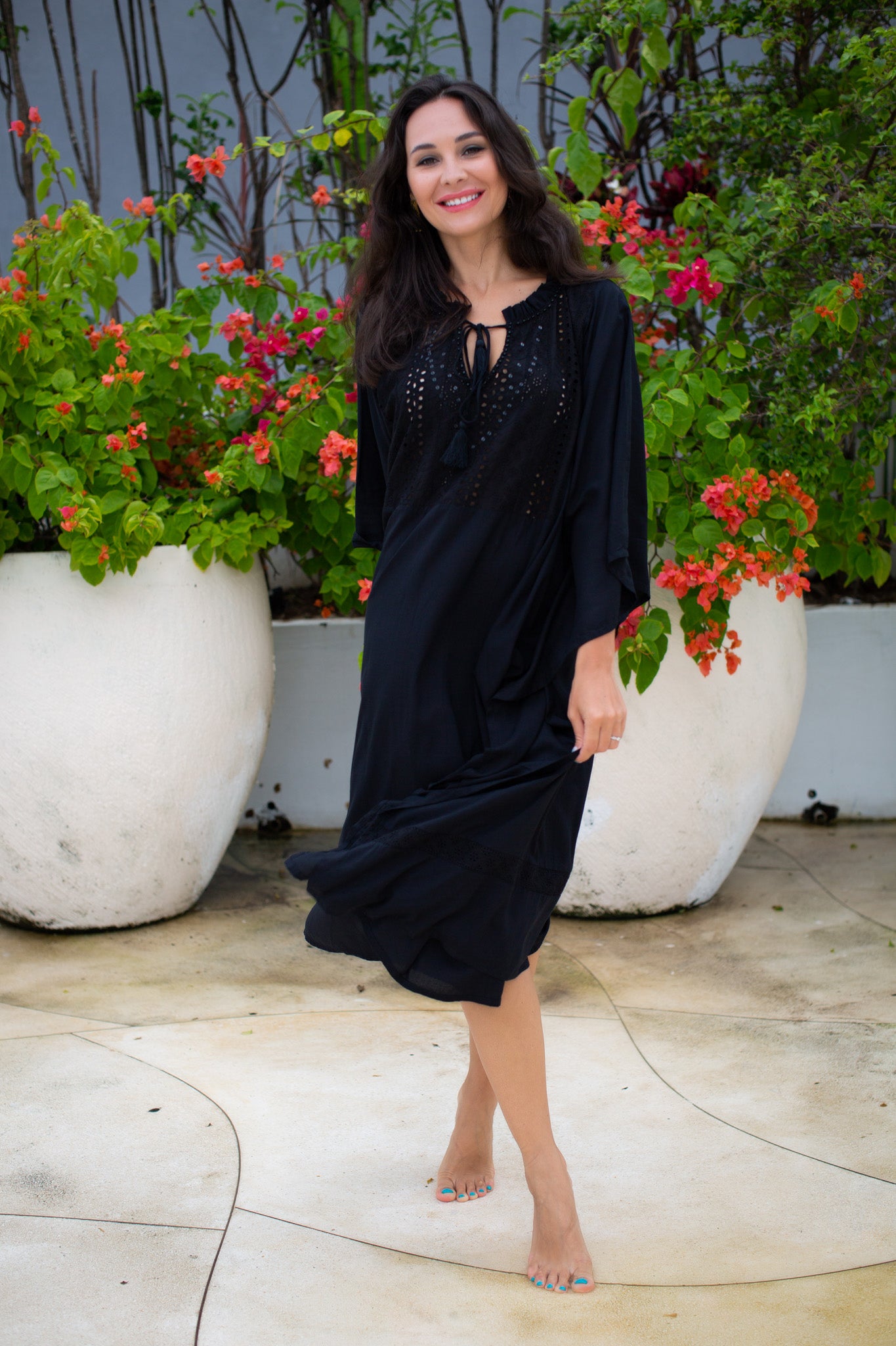 Eyelet Gypsy Caftan | Chic Short Caftans – Luxe Boho Beach