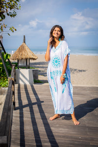 Bali Queen, Coco Rose, Resort Wear, Pool Wear, Bathing suit coverup, summer, summer style, block print, bali, travel, boho style, travel, one size, medallion, mumu