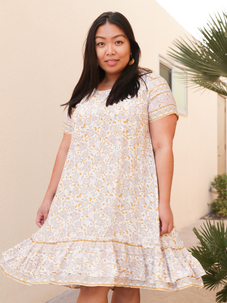 Lydia Flounce Dress One Size / Lilac / Rayon