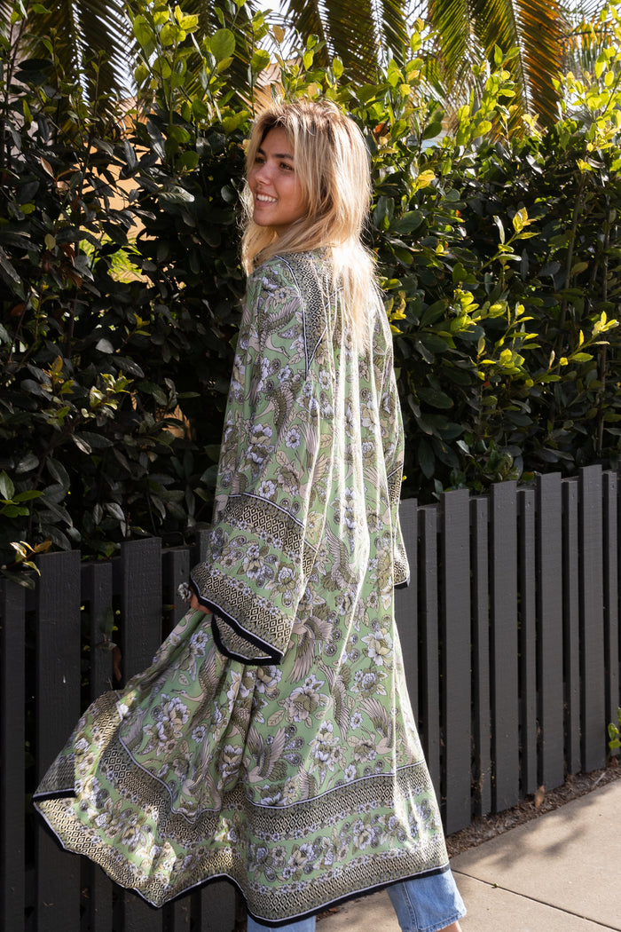 Bali Queen, Coco Rose, Resort Wear, pool Wear, bathing suit coverup, summer, summer style, boutique, bali, travel, boho style, Tulum, embroidery, trending spring, cruise wear, vacation, beach wear, insta beachwear, lifestyle, swim, caftan, kimono, robe, paradise print.