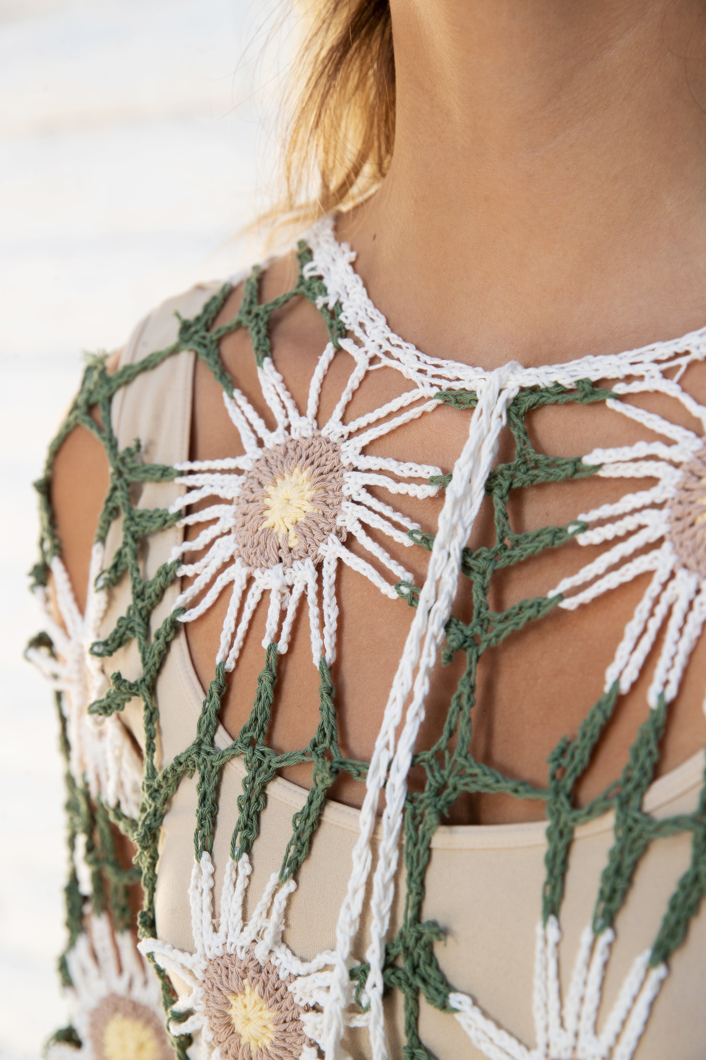 crochet embroidered dress The Celeste Crochet and Embroidered Patchwork Mini Dress