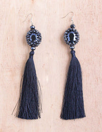 Thai tassel, shoulder duster earring, tassel earrings, night out earring, crystal beads, bali queen, coco rose