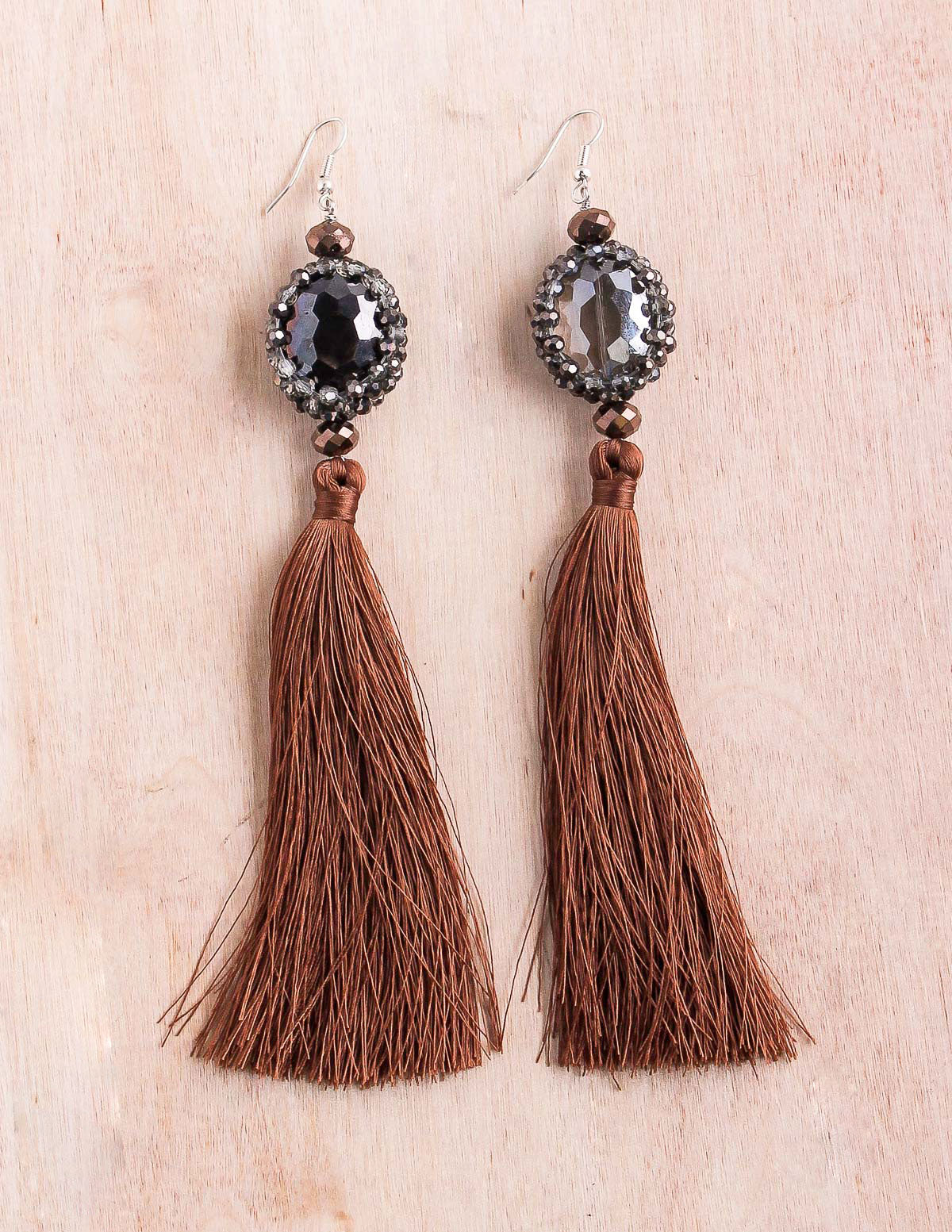 Thai tassel, shoulder duster earring, tassel earrings, night out earring, crystal beads, bali queen, coco rose