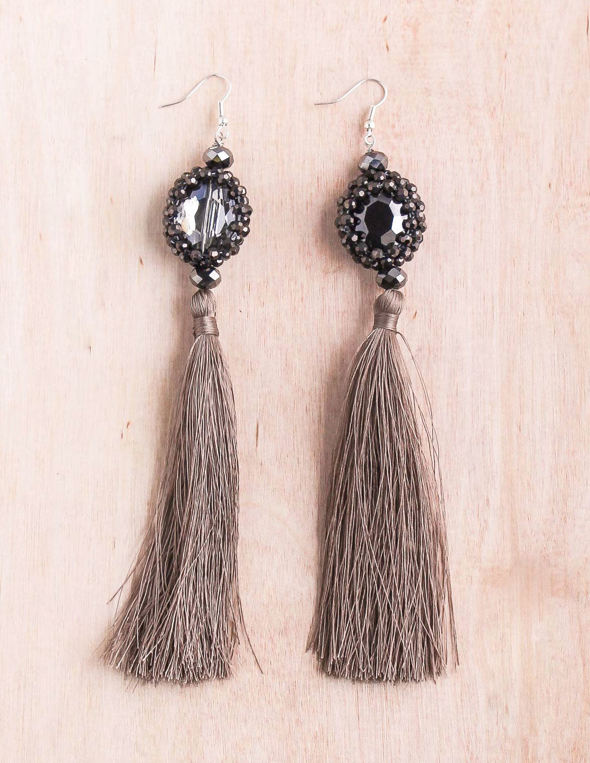 Thai tassel, shoulder duster earring, tassel earrings, night out earring, crystal beads, bali queen, coco rose
