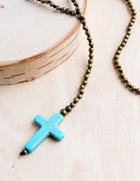 alloy, bali queen, coco rose, silver, rhodium, hypoallergenic, tribal jewelry, cross, cross alloy, turquoise stone, rosemary necklace