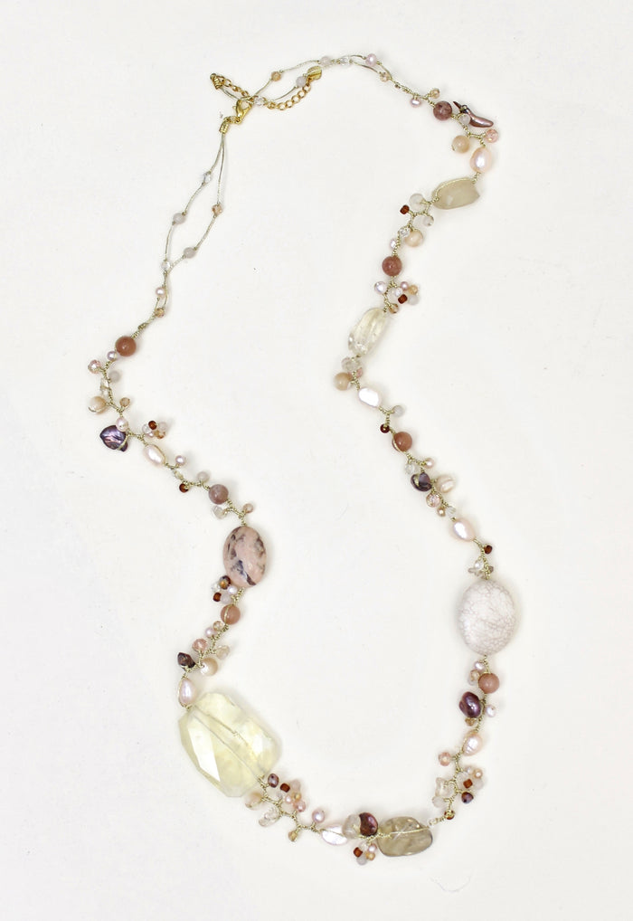 pearl necklace, Crystal Necklace, Coco rose, Freshwater Pearl