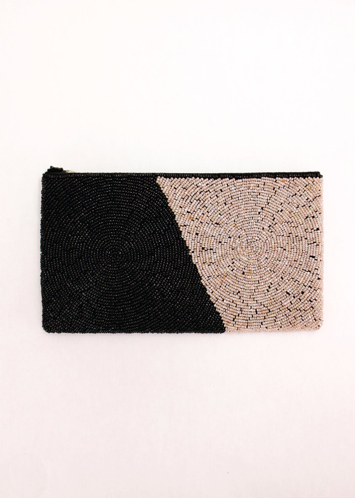 Tuxedo Beaded Clutch