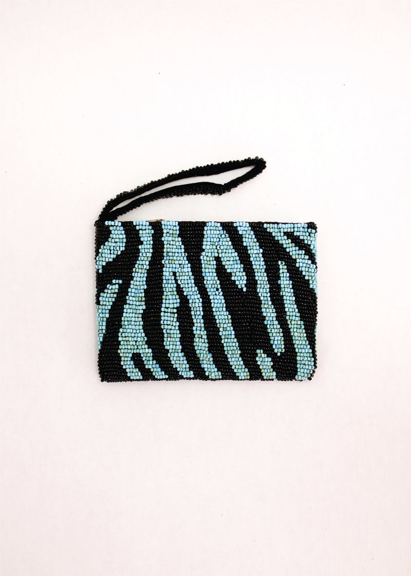 Zebra Beaded Coin Bag